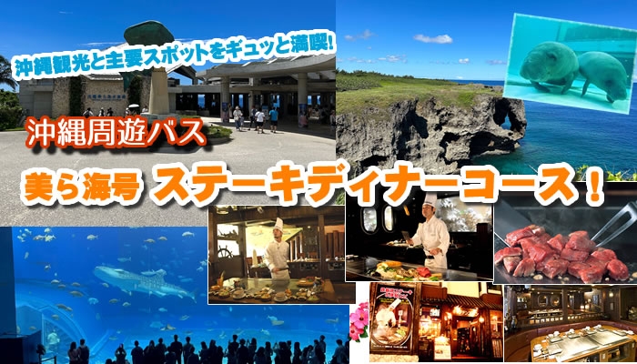 沖縄周遊バス1日コース・美ら海号に『ステーキディナーコース』が登場！