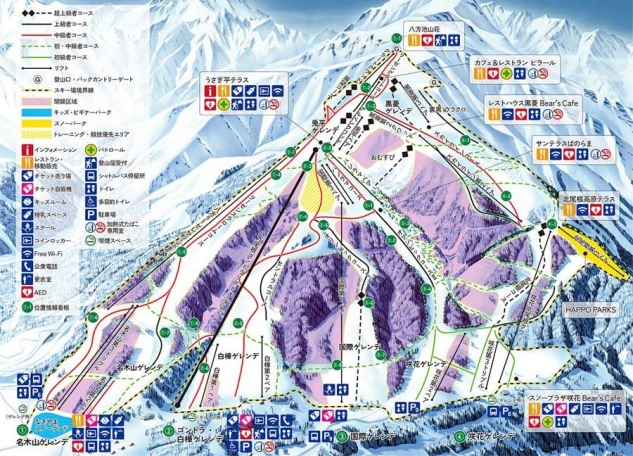 白馬八方尾根スキー場ゲレンデマップ